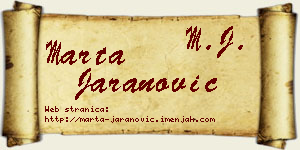 Marta Jaranović vizit kartica